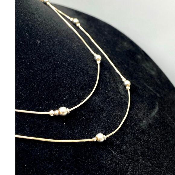 Vintage Danecraft‎ Italy Double Ball and chain Sterling Necklace - Picture 2 of 9